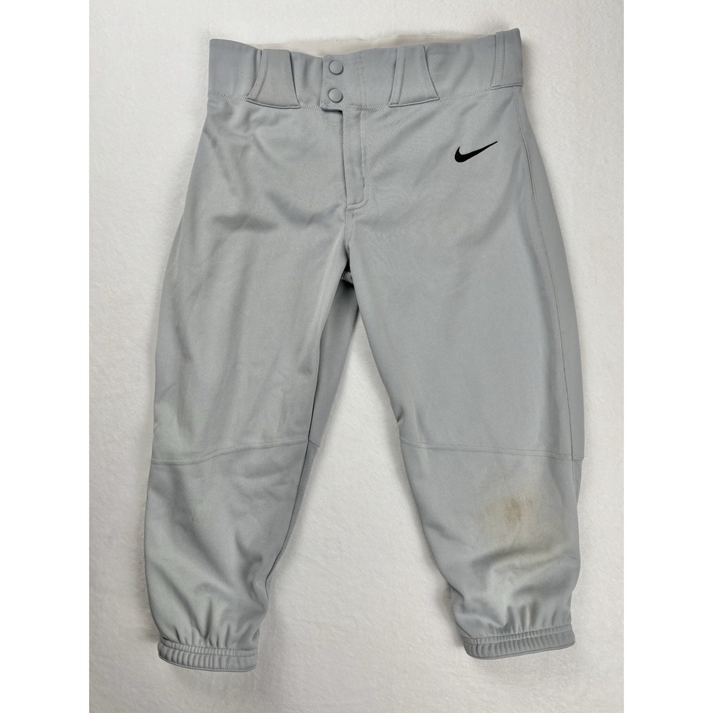 Nike Team Men's Baseball Pants Gray Knicker XL Practice Training Stained